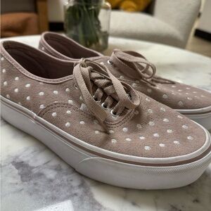 Vans Platform Suede Polka Dot Lace Up Shoes!